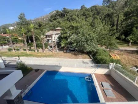 Ultra Luxury Villa For Sale In Icmeler Neighborhood Of Marmaris District, 4 Rooms 4 Bathrooms 240M2 With Swimming Pool In A Fully Detached 450M2 Plot With Forest View